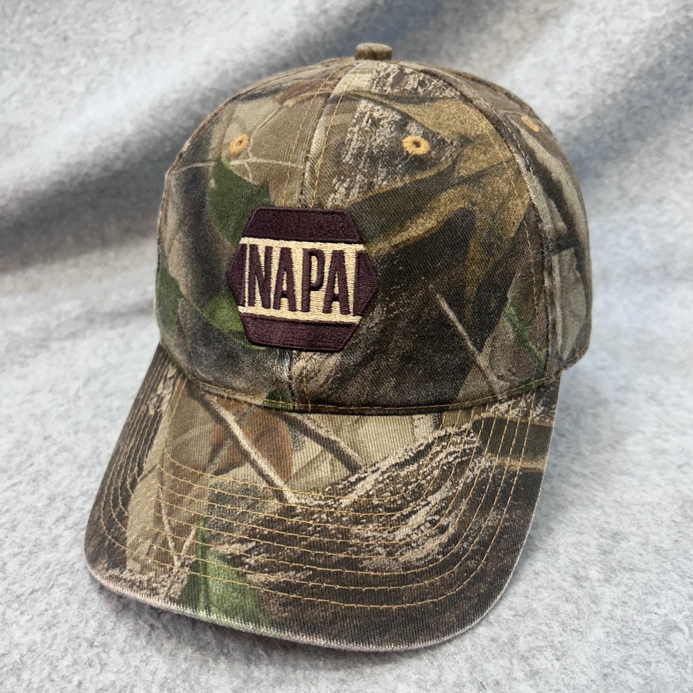 NAPA Logo Patch Mens Camo NAPA Hat Baseball Cap Adjustable OSFM